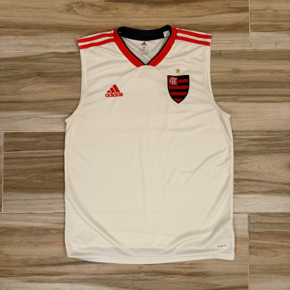Adidas Flamengo CR Flamengo Training Tank Top White Red Jersey CF9028 Mens M